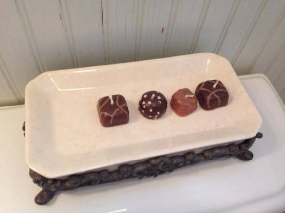 We have fake candy candles set out for Thanksgiving. There are supposed to be 5
