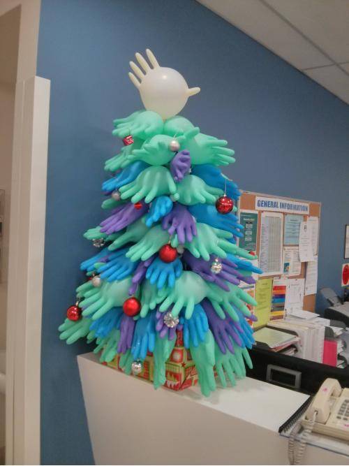 You know you work in a hospital when the christmas decorations look like this....