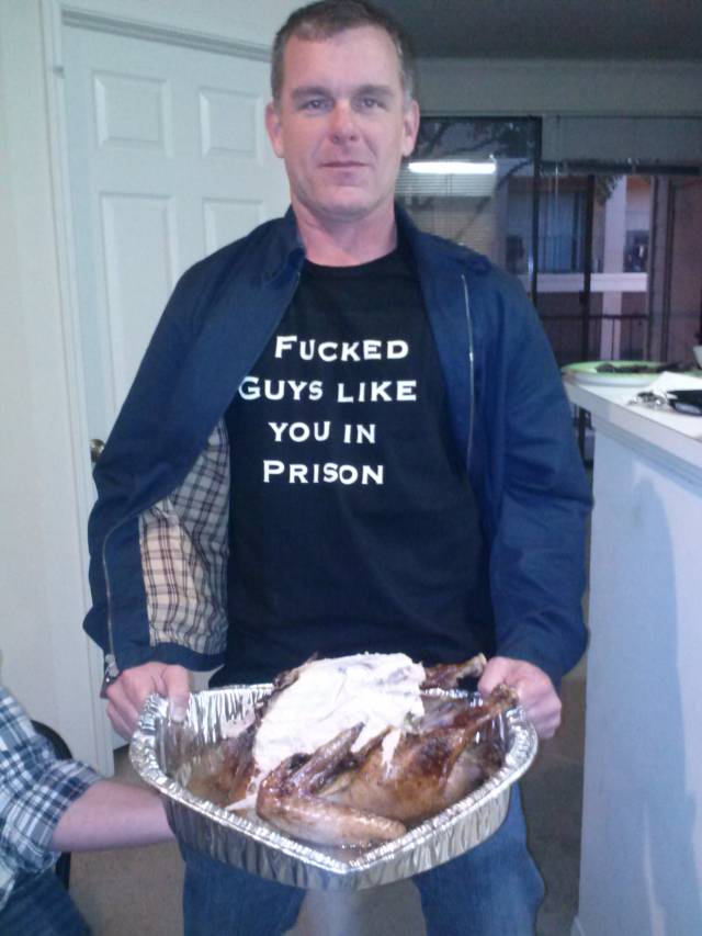 My Uncle was recently released from prison and he's gay. He showed up to Thanksgiving dinner in this shirt....