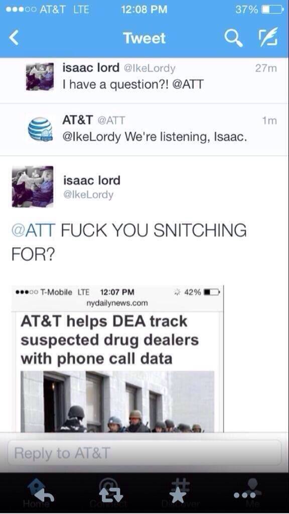 Why you snitchin'?!