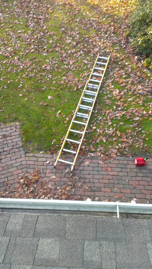 I was putting up Christmas lights, but now it looks like I'm stuck on the roof for the time being. sh*t.