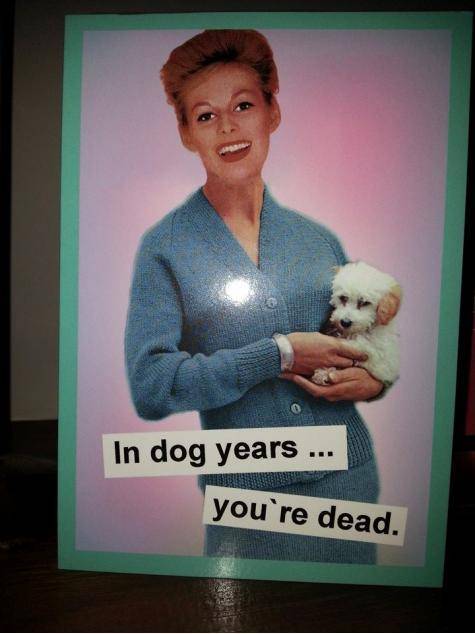 My Dad turned 53 at the weekend. This was the card my sister sent him.