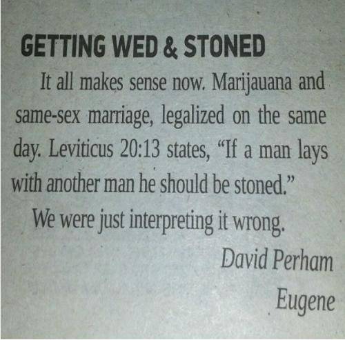 Everybody must get stoned.