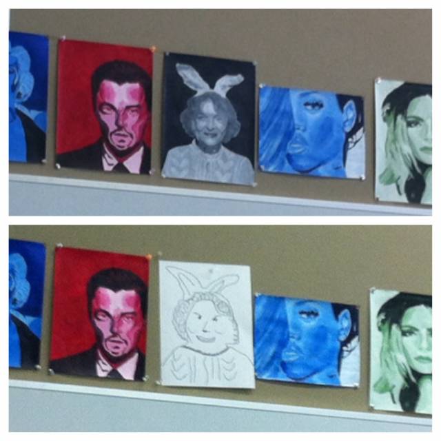 So my art teacher wouldn't let me take home my art on the wall.. I had to improvise and create a decoy when she wasn't looking!