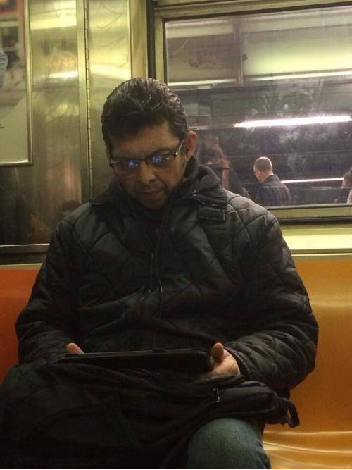 Indian Jeff Goldblum riding the subway.