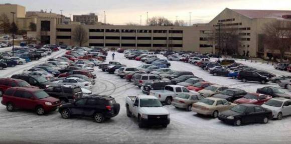 Oh no! How are we suppose to park without the lines to guide us?