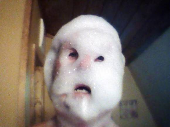 A friend's dad learned how to take selfies and sent this to her. He's 65.