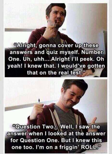 Me studying for finals