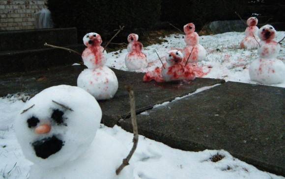 My neighbor's kids did this..... they definitely have a sick imagination