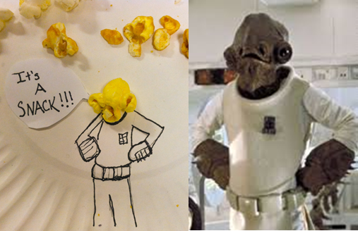 Was eating holiday popcorn when all of a sudden... Admiral Snackbar!