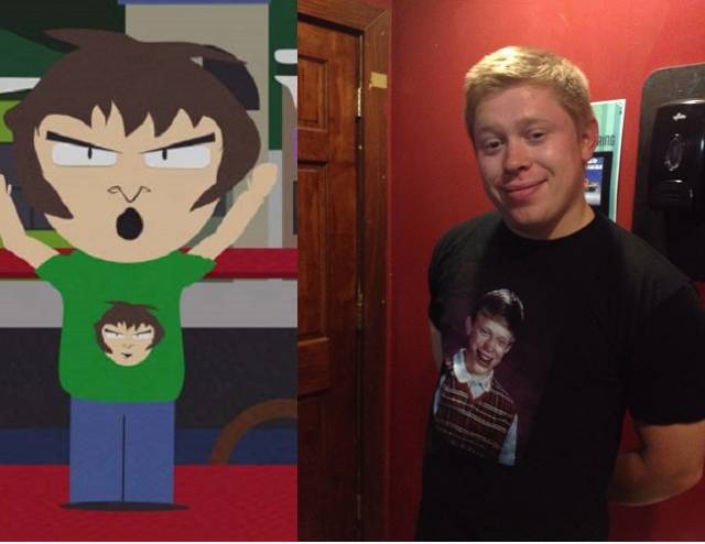 First thing of which I thought when I saw Bad Luck Brian wearing a shirt with himself on it.