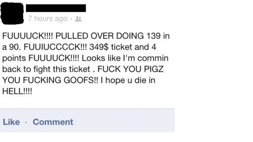 Facebook Or maybe the guy cop was doing his job?