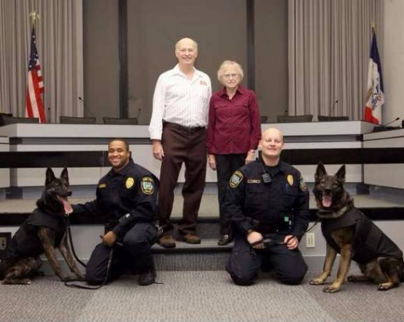 A couple in my town donated money for K9 body armor at $900 each.