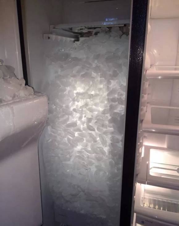 This is what happens when you forget to put the ice tray back in the freezer.