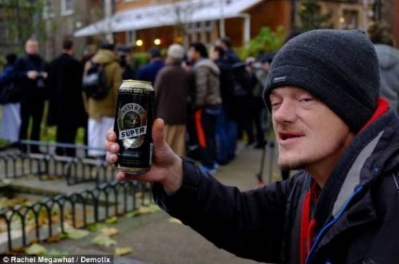 Muslims in London protest alcohol sales, threaten shop owners with forty lashes. But this guy....