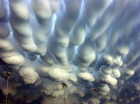 One of the rarest weather phenomena, Mammatus Clouds.