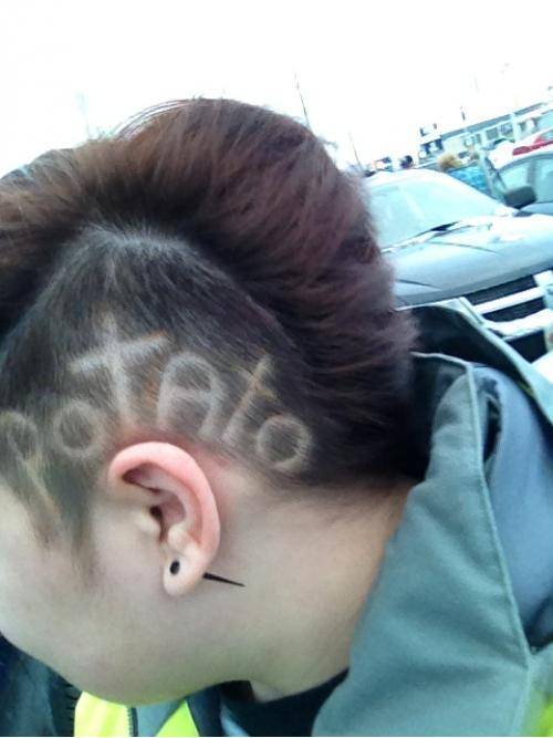 Lost a bet, had to shave potato into my head until it grew in