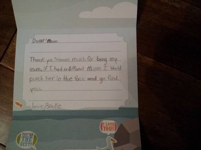 My cousin is glad her mom is not a different mom