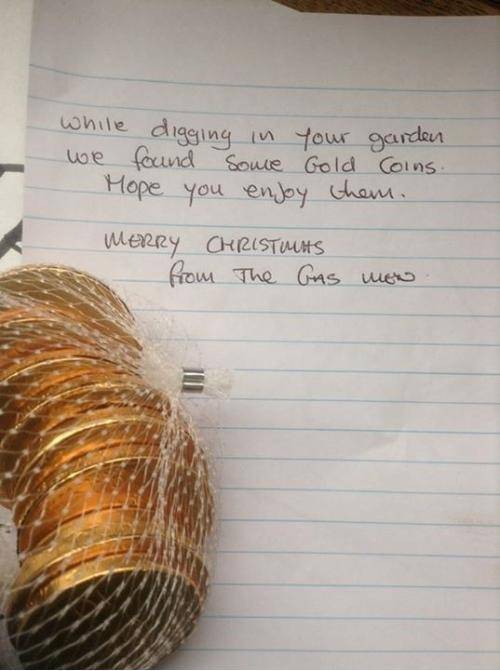 A friend is having the gas pipes on his street replaced. His son asked them to look for buried treasure in his garden and they came home to this..
