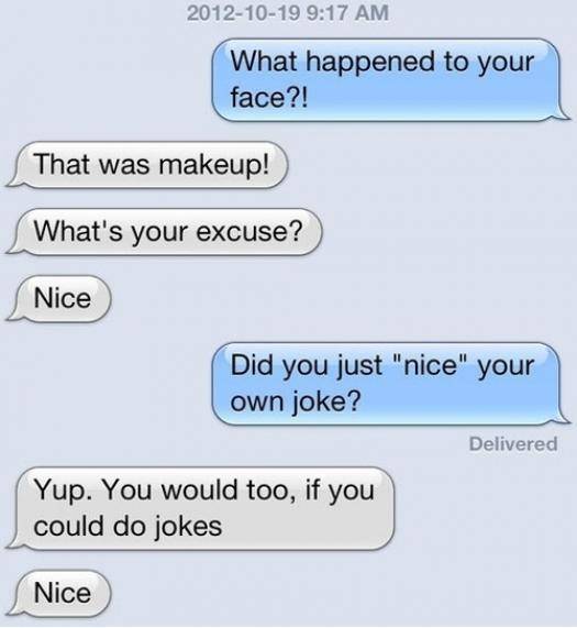 Nice-ing your own jokes
