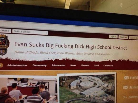 I just want to take a minute to admire whoever hacked my school district's website.