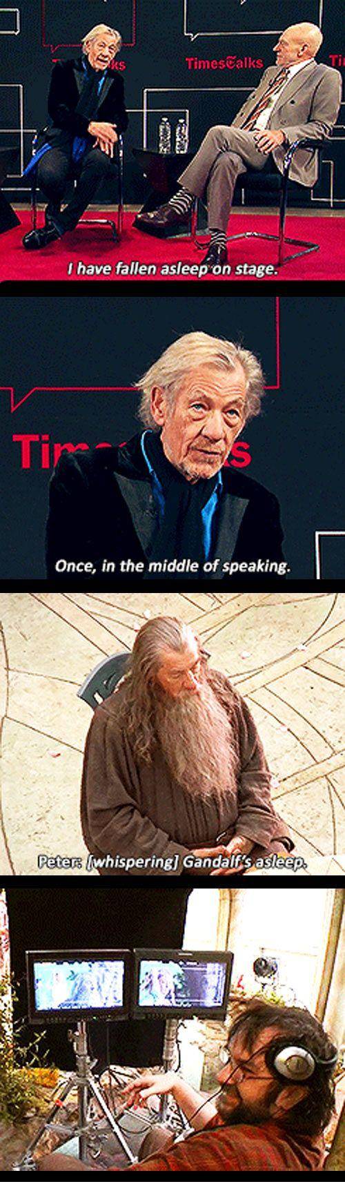 Gandalf falls asleep.