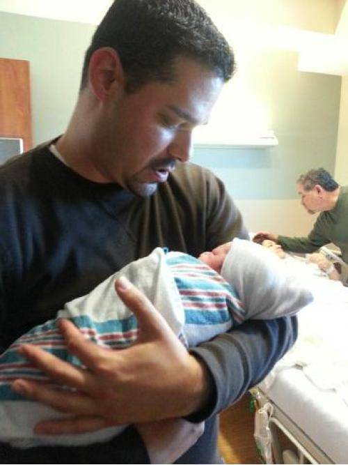 My sister had her first son today, I caught a rare moment between two fathers