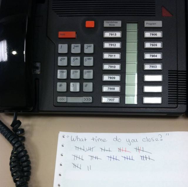When you answer phones for a huge department store during Christmas, the questions tend to get repetitive.