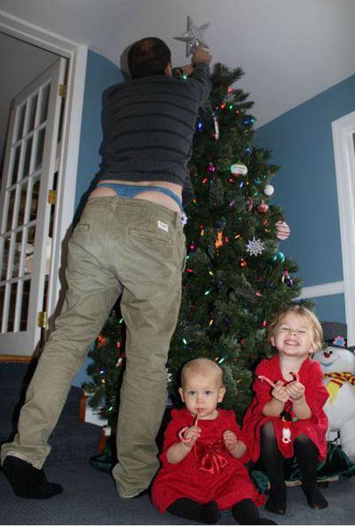 They are gonna see daddy kissing Santa Claus