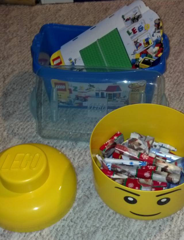 My wife got me Legos for Christmas. She wrapped them.