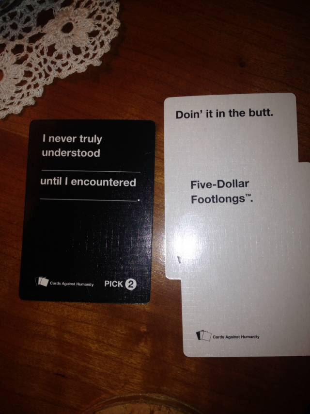 84 year old grandmother won Cards Against Humanity during family gathering