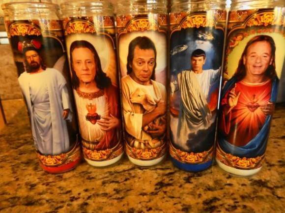 Every year my dad gets us odd religous candles around the holidays. This year he really outdid himself.