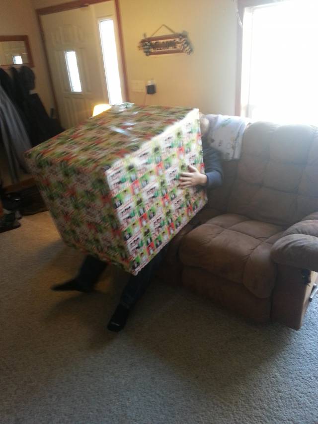 Here's my brother's present. It was a gift card.