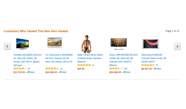 Looking at 4k televisions on Amazon, when suddenly...