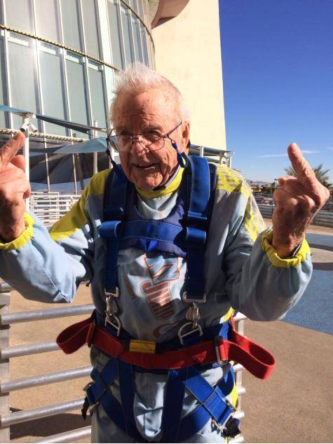A 92 Year Old Man who SkyJumped off the Stratosphere in Las Vegas