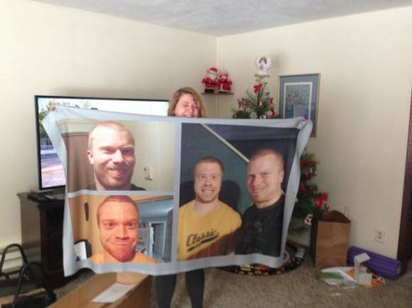My sister wanted a blanket for Christmas. My brother and I delivered