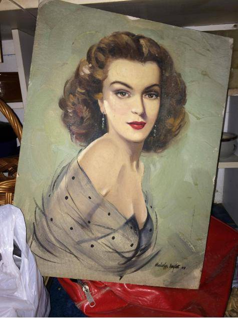 I just spent Christmas with my 89 year-old grandmother. While I was there, I found this picture my grandfather painted of her in 1949.