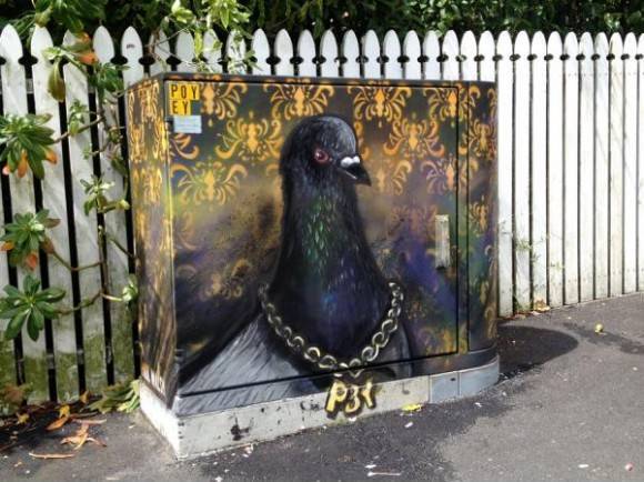 I’ve been given permission to paint utility boxes around my city; here’s box #5.