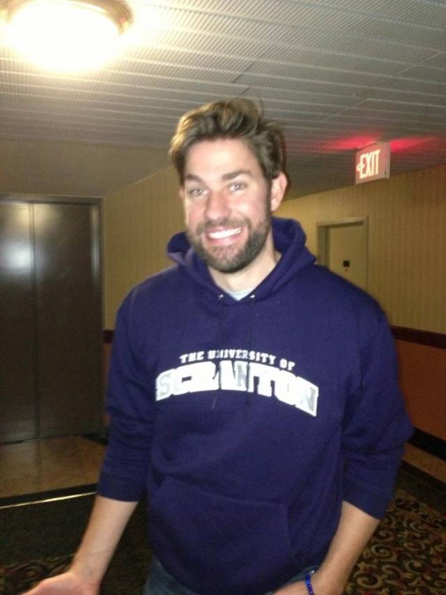 Ok, I know the show The Office took place in Scranton, but this guy WILL NOT leave the University of Scranton girls dorm!