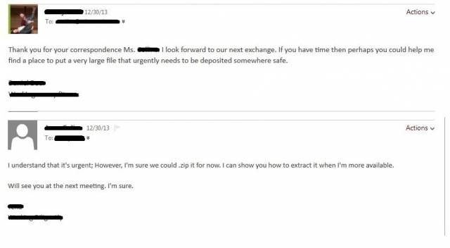 Emailing my girlfriend on her monitored work email. She is definitely a keeper.