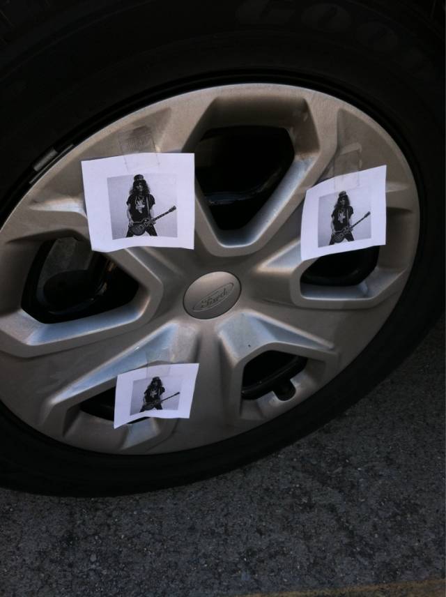 My buddy ran to his car so fast when I told him someone 