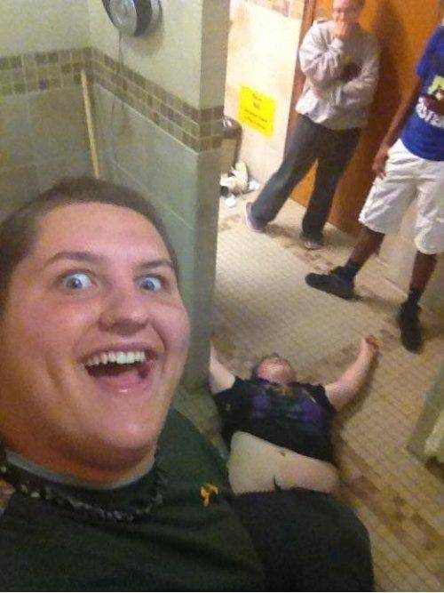 Not so funny when he realizes he’s floating over his own dead body.