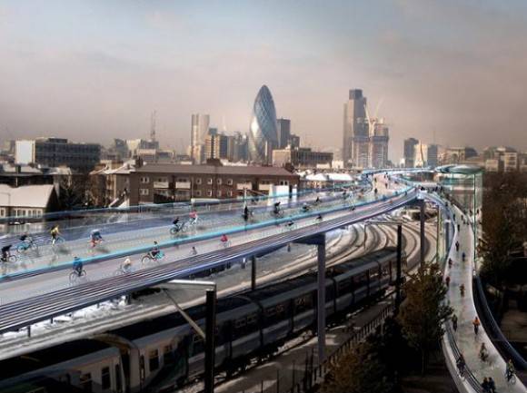 Proposed SkyCycle bicycle highway for London