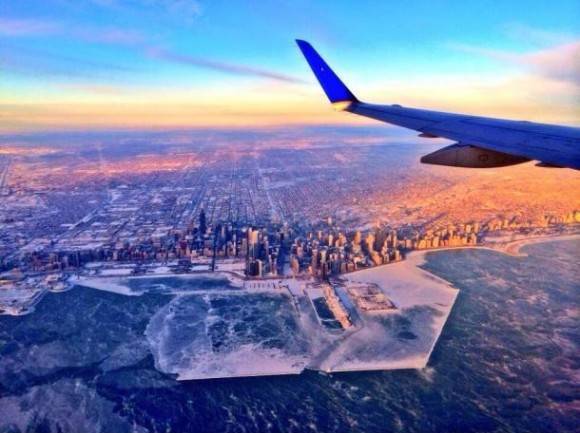 Chicago’s deep freeze captured from above