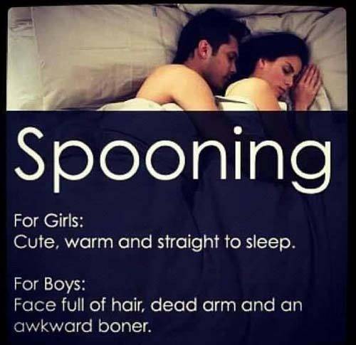 Guys have it rough being the big spoon.
