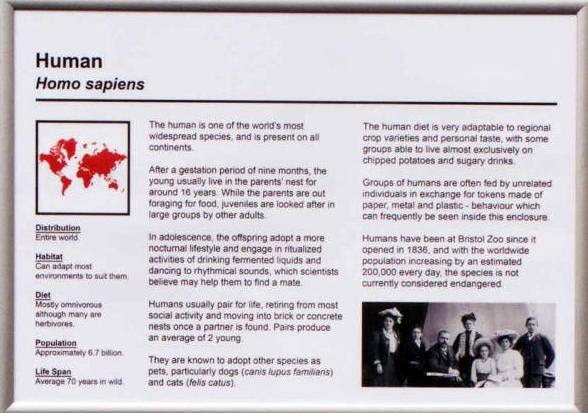 At the Houston zoo they have these informative plaques by every exhibit. Here is the one they put up out front of the ice cream shop.