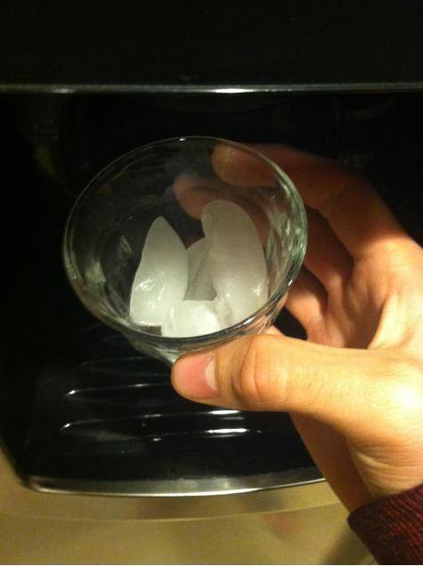 It's so cold here in San Diego that the water in my fridge has frozen into little crescents
