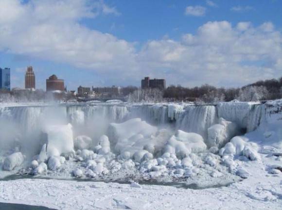 Niagra Falls is frozen