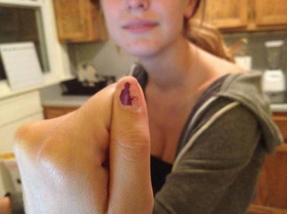 My friend’s nail polish chipped to look like an old fisherman.