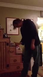 My mom caught my dad playing air guitar.